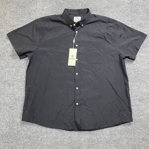 Mocotono Men's‎ Black Short Sleeve Button Down Shirt 2XL